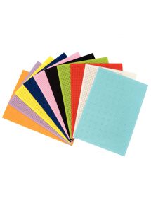 Sachet de 10 feuilles de feutrine à broder, format : 21 x 29,7 cm