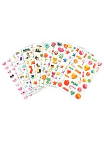 Pochette de 294 stickers déco 3D cooky thème fantaisie