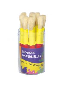 Pot de 9 brosses taille maxi, en soie de porc avec colerette anti salissure
