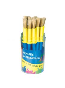 Pot de 20 brosses maternelle en soie de porc avec collerette anti salissure