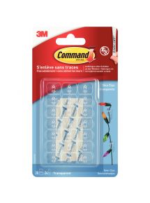 Blister de 20 clips adhésifs transparents légers
