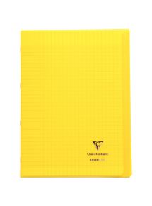 Cahier piqûre 96 pages Koverbook, A4, seyès 90g, couverture polypropylène jaune