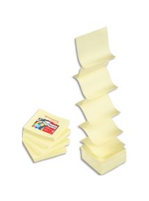 Bloc de 100 feuilles repostionnables accordéon, 7,6x7,6cm, jaune