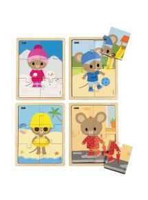 Lot de 4 puzzles, Kimi les saisons