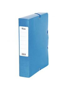 Boîte de classement à élastique en carte 25x33cm, dos 6cm, bleu