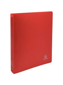 Classeur 24x32cm souple, 4 anneaux ø30mm, dos 4cm, rouge opaque
