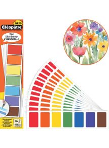 Carnet distributeur de 24 feuilles de 168 blocs de peintures aquarelles coloris assortis