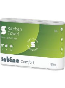 Lot de 4 rouleaux d'essuie-tout 2 plis blanc