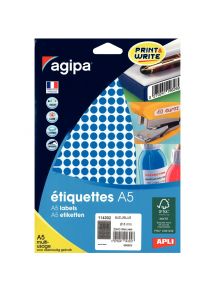 Etui de 2940 pastilles adhésives diamètre 8 mm bleu