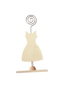 Lot de 6 porte-photos en bois forme robe