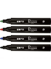 Boite de 4 marqueurs permanents Desk and Day pointe ogive assortis