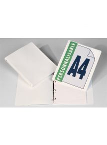 Classeur personnalisable en polypropylène, format A4, dos 2 cm, blanc