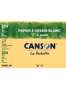 Papier dessin blanc 224g, format 29,7x42cm, pochette de 10