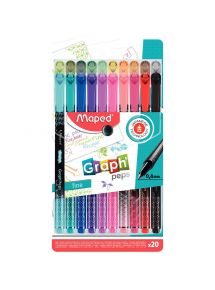 Stylo feutre Graph'Peps 0,4mm, pochette de 20