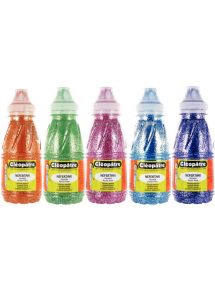 Lot de 5 Flacons 250 ml de peinture pailletée, assortiment 1