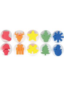 Set de 10 tampons D. 7,5 cm EVA thème Noël