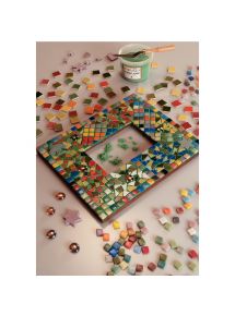 Seau de 1 litre de mosaïques 2x2 cm en pâte de verre panachés assortis
