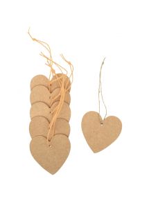 Lot de 6 cœurs en bois MDF à suspendre