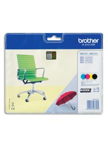 Cartouche jet d'encre Brother LC229XLVALBP, multipack noir et couleurs