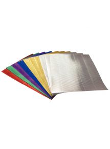 Paquet de 10 feuilles de carton ondulé métalisé 1 face 25 x 35 cm