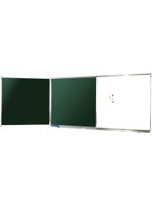 Tableau tryptique émaillé 100x400cm, blanc & vert