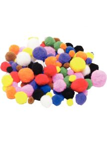 Pompon couleurs assorties, sachet de 500