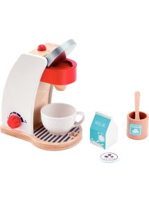 Machine à expresso en bois blanc + accessoires