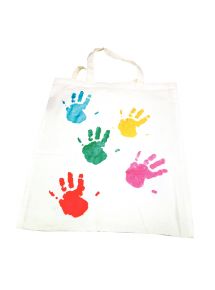 Lot de 12 grands sacs shoppoing en coton, format 37x42cm