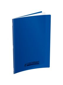 Cahier polypro 21x29,7cm, 140p, grands carreaux, bleu