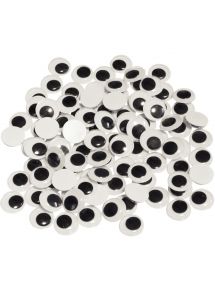 Sachet de 100 yeux mobiles à coller, diamètre 15 mm