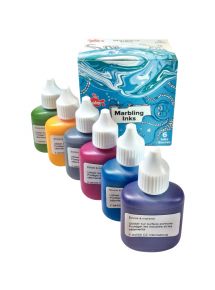 Kit de marbling 6 flacons 25ml, couleurs métalliques