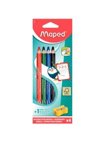 Etui de 4 crayons effaçable Markerpeps assortis + 1 taille crayon