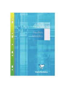 Feuillets mobiles Metric perforée 21x29,7cm, grands carreaux, 400 pages blanches