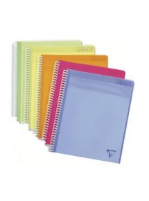 Bloc reliure intégrale Linicolor FRESH en-tête A4 160 pages détachables petits carreaux couverture plastique polypropyène rainuré Couleur aléatoire - Assortis