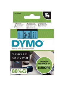 Recharge Dymo D1 9 mm x 7 m impression noir support bleu