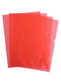 Pochette-coin en PVC lisse 13/100e transparent, format 22x31cm, boîte de 100, rouge