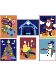Lot de 6 cartes adhésives noel à décorer