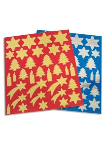 Sachet de 6 planches gommettes métallisées, thème noël et fêtes