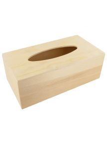 Boîte à mouchoirs rectangle, en bois