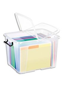 Boîte de rangement transparente 40L avec couvercle, 30,3x38,9x30,4cm