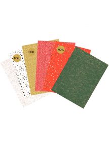Feuille décorative format 30x40cm, pochette de 30 feuilles, 6 motifs assortis Noël