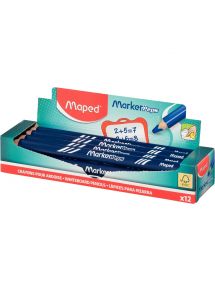 Boîte de 12 crayons effaçable Markerpeps bleus
