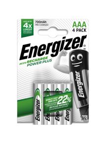 Pile Energizer Power Plus rechargeable AAA LR03 700 mAh, pack de 4 piles