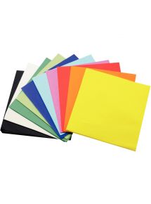 Paquet de 500 feuilles de papier de soie 16 x 16 cm couleurs assorties