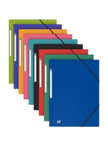 Paquet de 10 chemises 3 rabats à élastiques MEMPHIS en polypropylène, coloris assortis