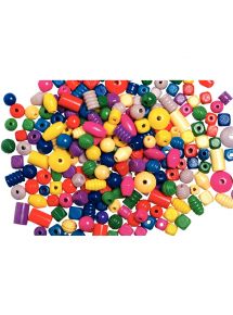 Perle ronde en bois, 6 couleurs assorties, diamètre 10 mm, sceau de 1100