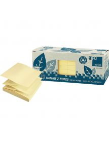 Bloc de 100 feuilles repostionnables accordéon, 7,6x7,6cm, jaune