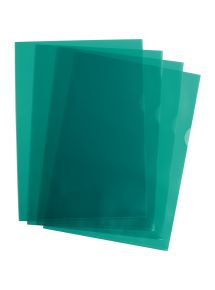Pochette-coin en PVC lisse 13/100e transparent, format 22x31cm, boîte de 100, vert