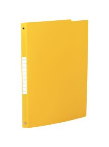 Classeur 4 anneaux en polypropylène opaque, format A4, dos 2,5 cm, jaune
