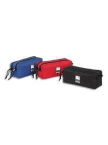 Trousse rectangulaire Teknik double compartiment, coloris assortis